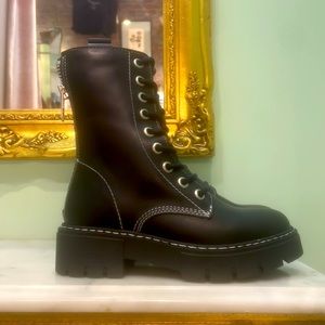 Steve Madden Kanyon Leather Lace Up Combat Military Boots BNWB